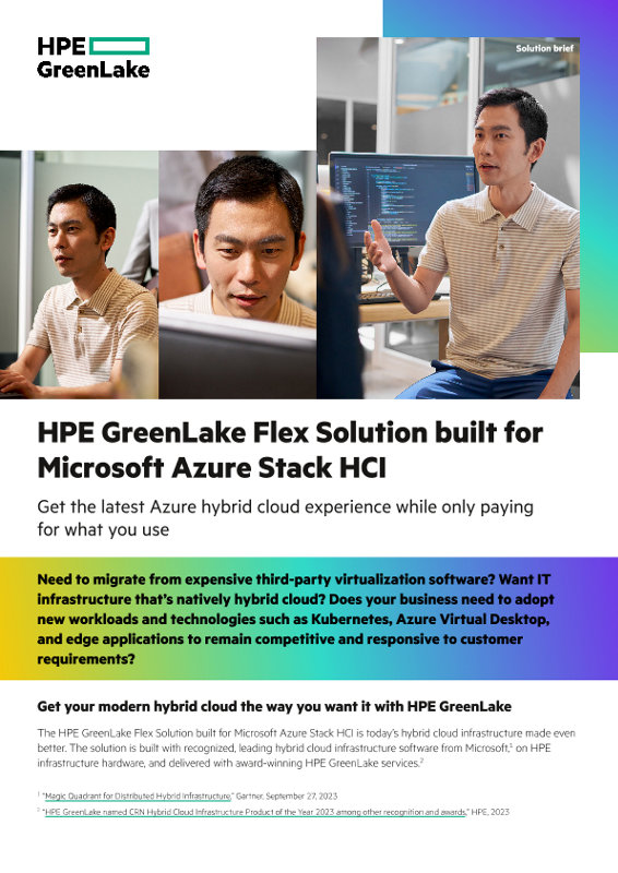 HPE GreenLake Flex Solution Built For Microsoft Azure Stack HCI