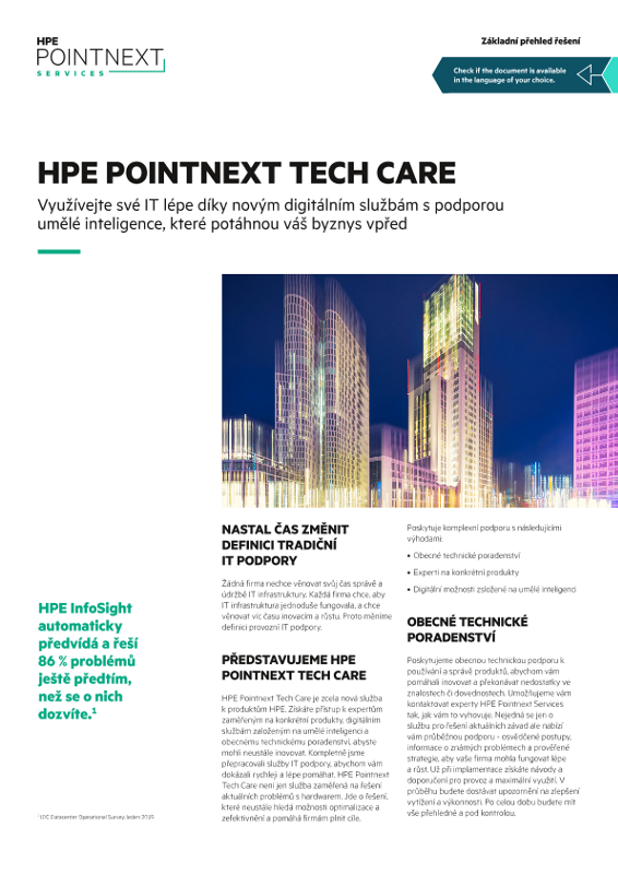 Základní přehled řešení HPE Pointnext Tech Care thumbnail