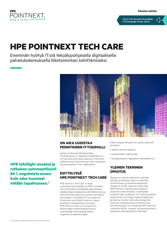 HPE Pointnext Tech Care -palvelun esittely thumbnail