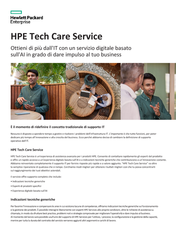 HPE Tech Care - Sintesi della soluzione thumbnail