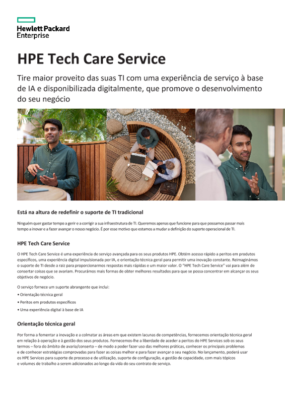 Informação breve sobre a solução HPE Pointnext Tech Care thumbnail