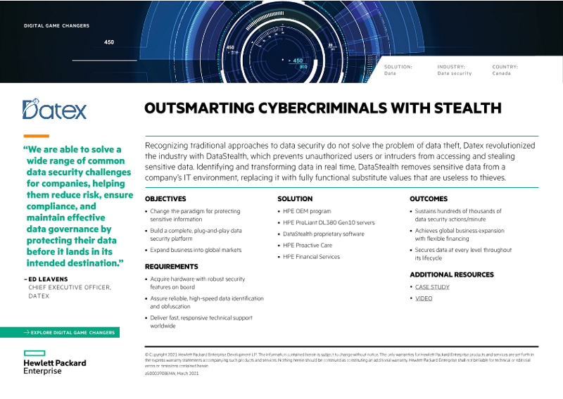 Outsmarting cybercriminals with stealth – Datex digital game changers one-page overview thumbnail