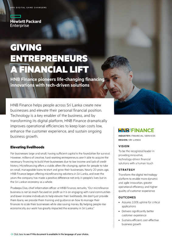 Giving entrepreneurs a financial lift – HNB Finance case study thumbnail