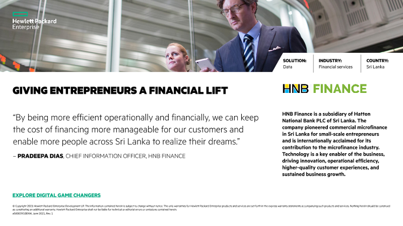 Giving entrepreneurs a financial lift – HNB Finance companion slide thumbnail