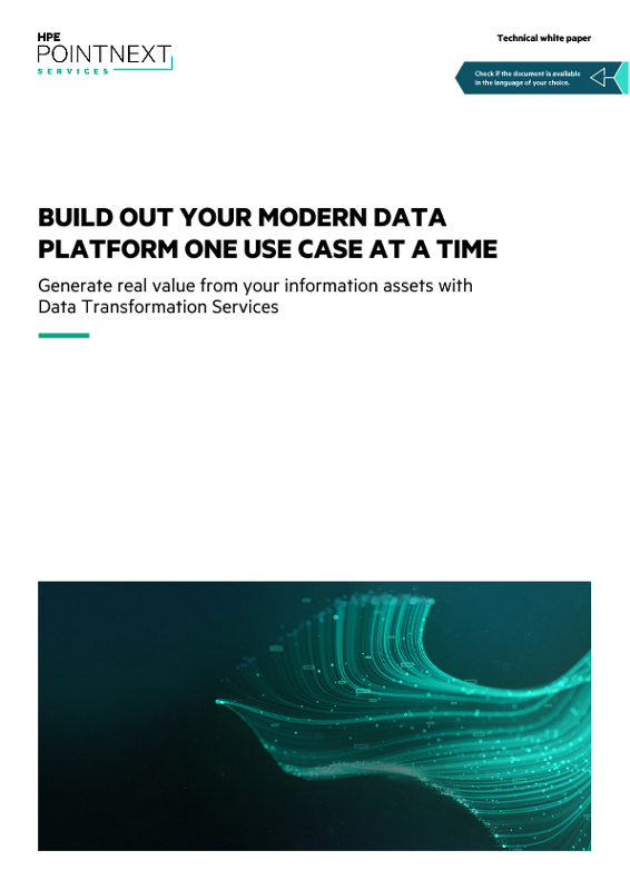 Build out your modern data platform one use case at a time – Generate real value from your information assets with HPE Data Transformation Services technical white paper thumbnail
