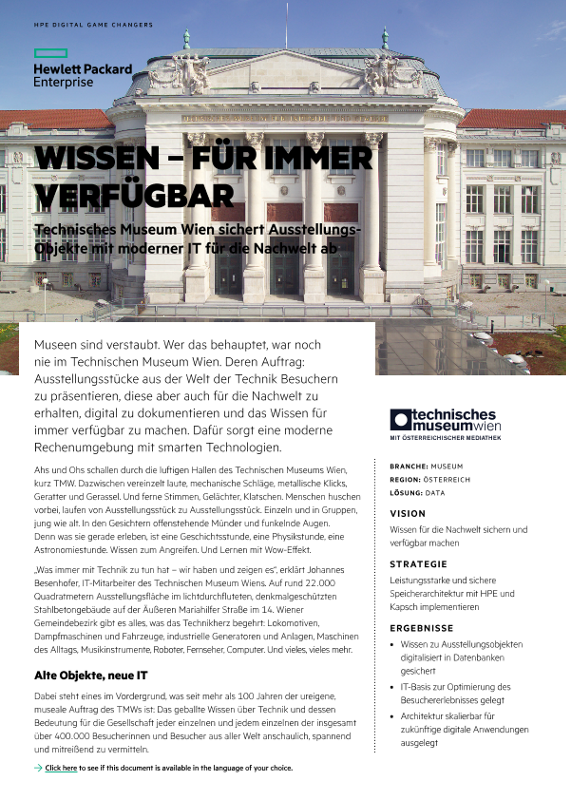 Wissen – für immer verfügbar – Technischen Museum Wien case study thumbnail