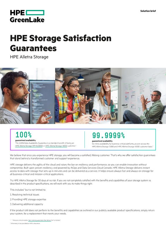 HPE Storage Satisfaction Guarantees – HPE Alletra Storage thumbnail