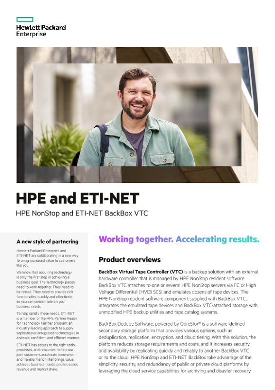 HPE and ETI-NET, Inc. – HPE NonStop and ETI-NET Backbox VTC solution overview thumbnail