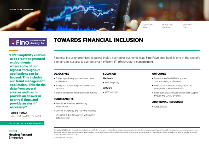 Towards financial inclusion – Fino Payments Bank digital game changers one-page overview thumbnail