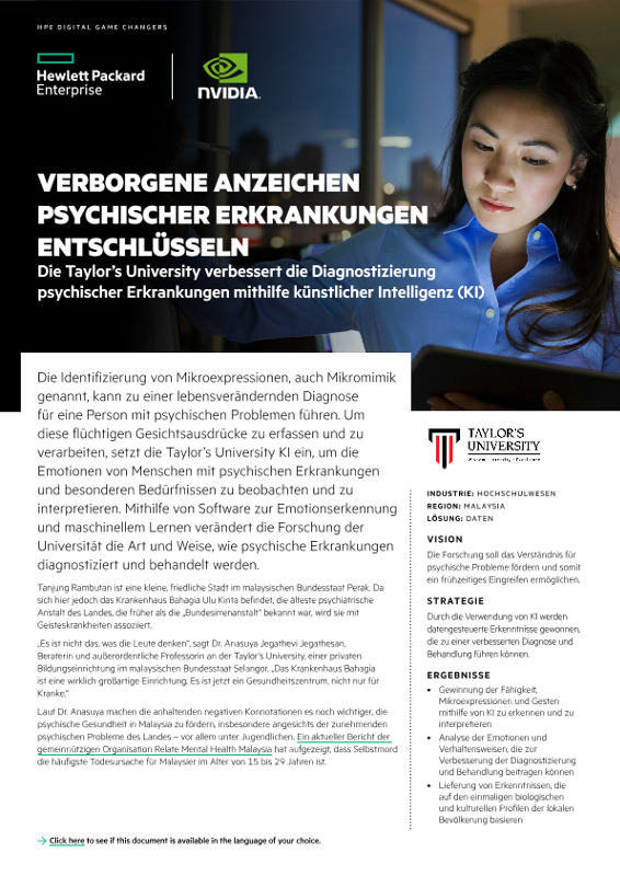 Verborgene Anzeichen psychischer Erkrankungen entschlüsseln – Taylor’s University case study thumbnail
