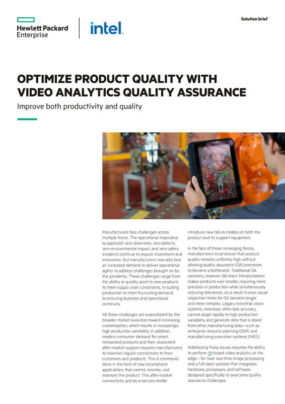 Optimize product quality with video analytics quality assurance solution brief thumbnail