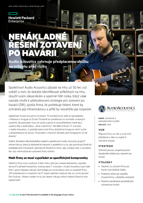 Nenákladné řešení zotavení po havárii – případová studie Audio Acoustics thumbnail