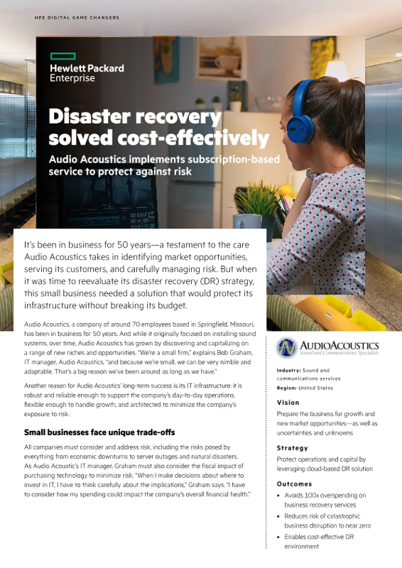Disaster recovery solved cost-effectively – Audio Acoustics thumbnail