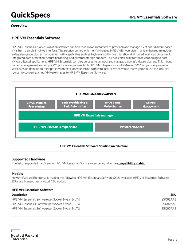 HPE VM Essentials Software thumbnail