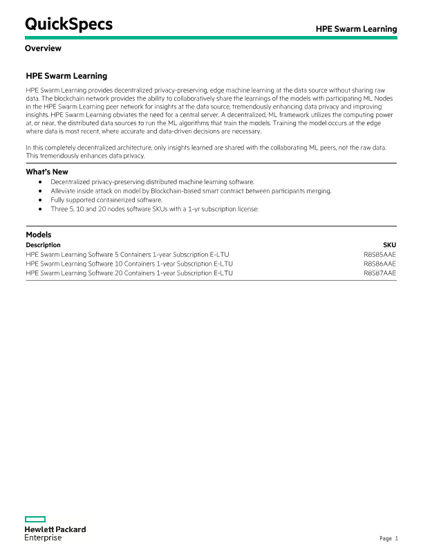 HPE Swarm Learning thumbnail