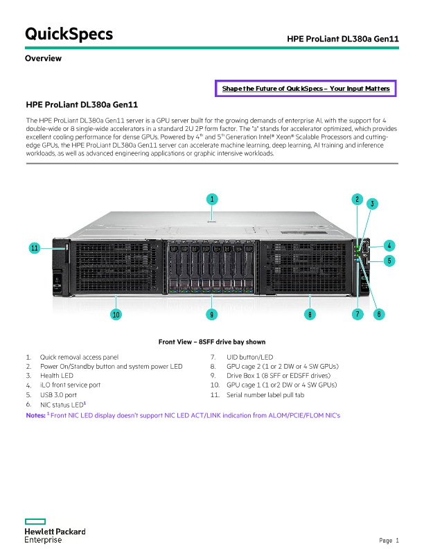 HPE ProLiant DL380a Gen11 thumbnail