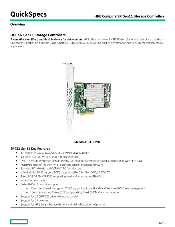 HPE Compute SR Gen11 Controllers thumbnail