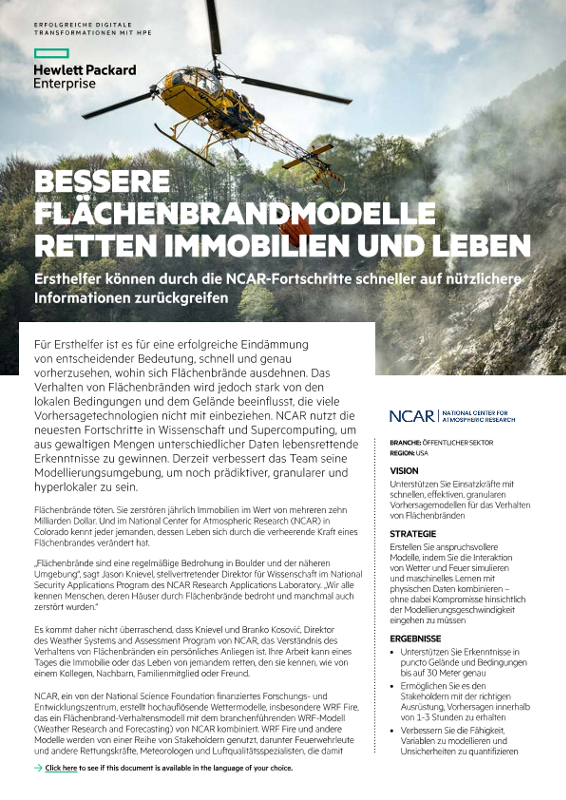 Bessere Flächenbrandmodelle retten Immobilien und Leben – NCAR-Fallstudie thumbnail