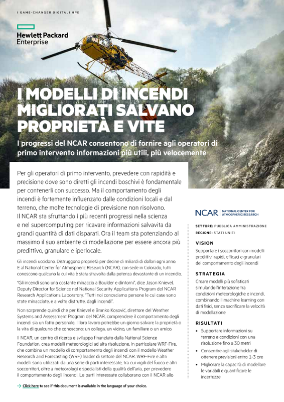 I modelli di incendi migliorati salvano proprietà e vite – Case study NCAR thumbnail