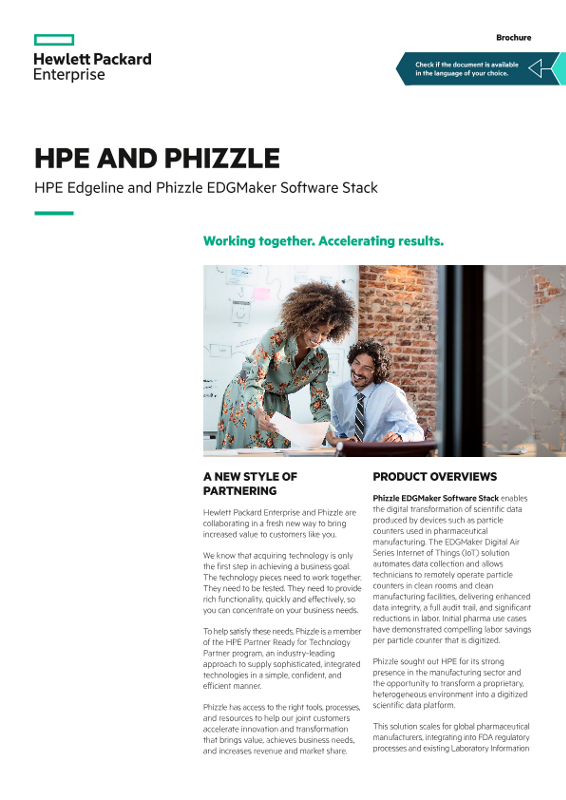 HPE and Phizzle – HPE Edgeline and Phizzle EDGMaker Software Stack brochure thumbnail