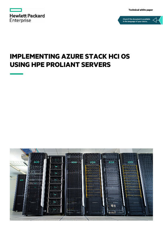 Implementing Azure Stack HCI OS using HPE ProLiant servers technical white paper thumbnail