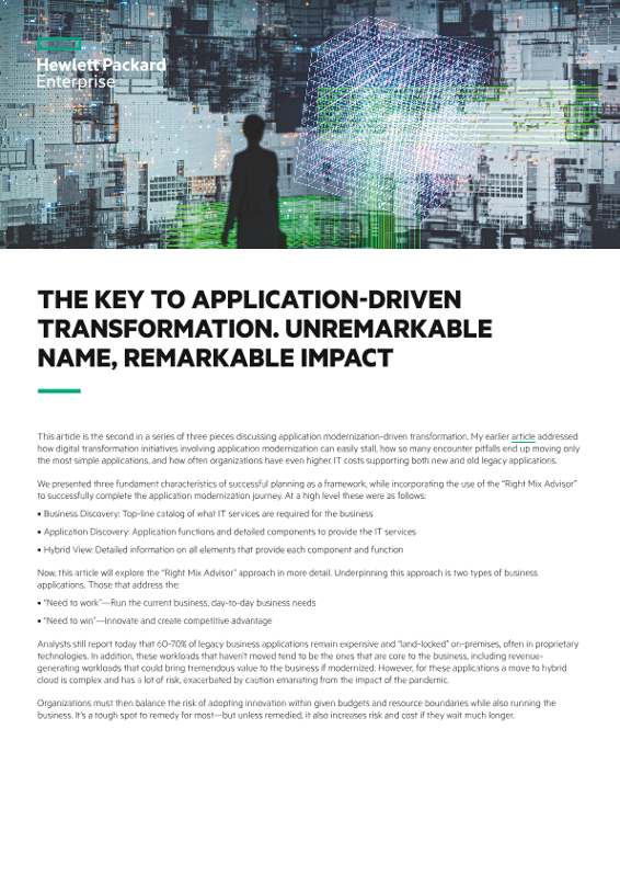The Key to Application-Driven Transformation. Unremarkable Name, Remarkable Impact thumbnail