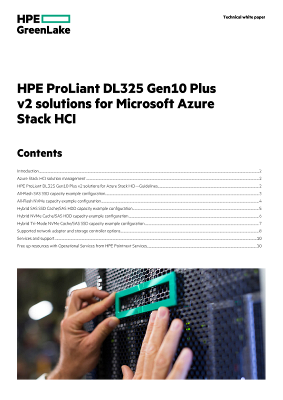 HPE ProLiant DL325 Gen10 Plus v2 solutions for Microsoft Azure Stack HCI thumbnail