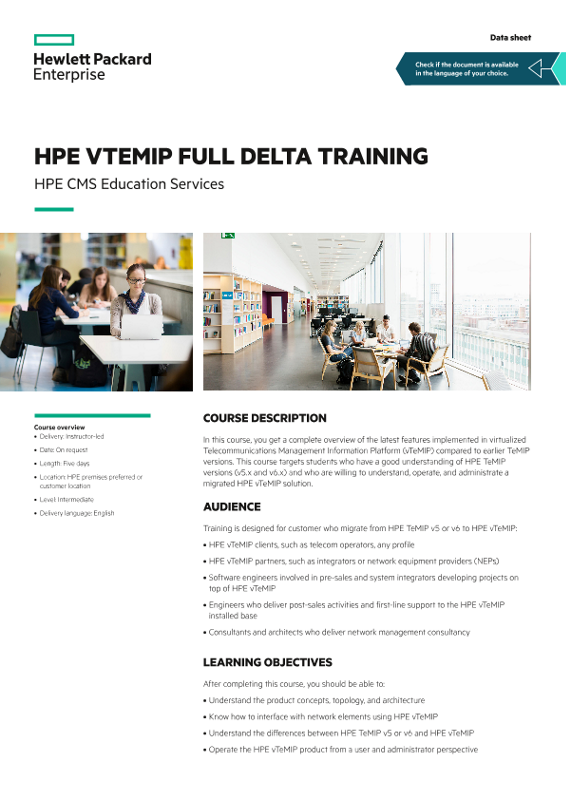 HPE vTeMIP full delta training data sheet thumbnail