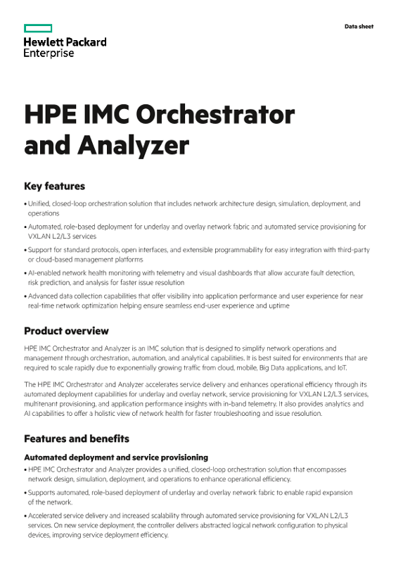 HPE IMC Orchestrator and Analyzer thumbnail