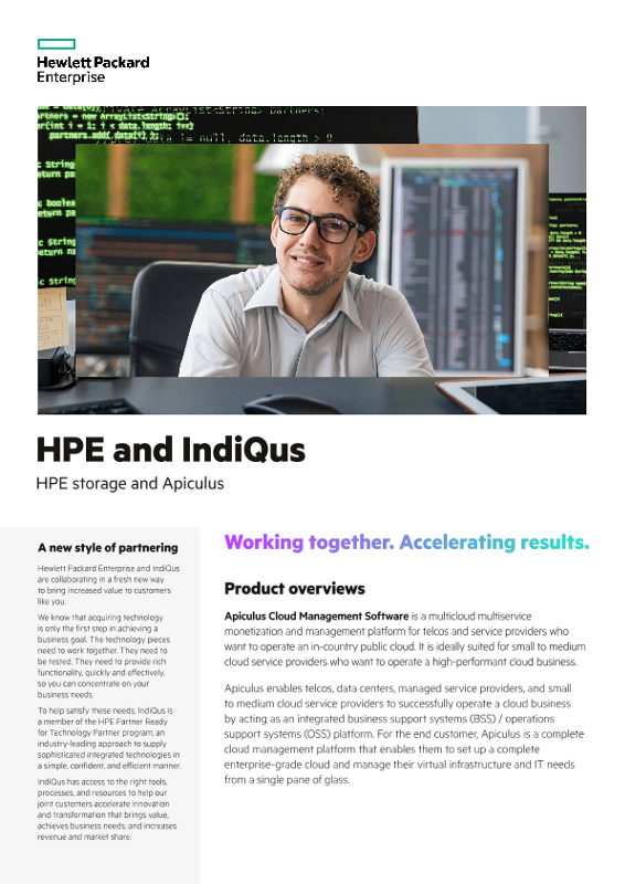 HPE and IndiQus – HPE storage and apiculus brochure thumbnail