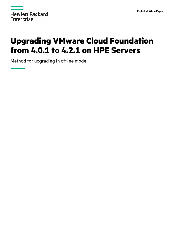 Upgrading VMware Cloud Foundation from 4.0.1 to 4.2.1 on HPE Servers thumbnail