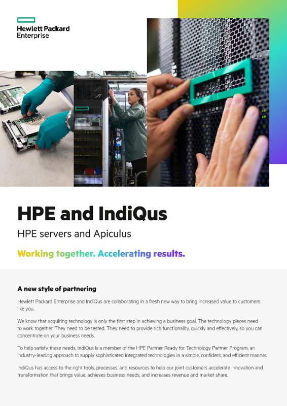 HPE and IndiQus – HPE servers and apiculus brochure thumbnail