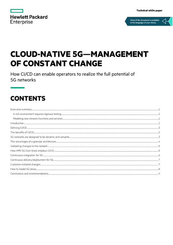 Cloud-native 5G – Management of Constant Change technical white paper thumbnail