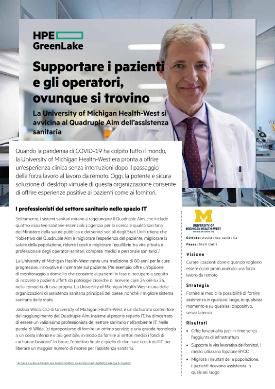 Supportare i pazienti e gli operatori, ovunque si trovino - University of Michigan Health-West thumbnail