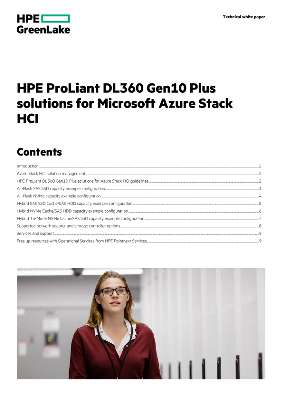 HPE ProLiant DL360 Gen10 Plus solutions for Microsoft Azure Stack HCI technical white paper thumbnail