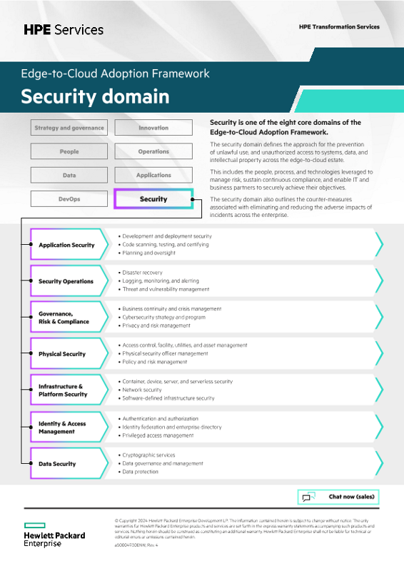 HPE edge-to-cloud adoption framework ‒ Security domain thumbnail