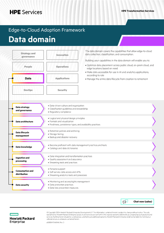HPE edge-to-cloud adoption framework ‒ Data domain thumbnail