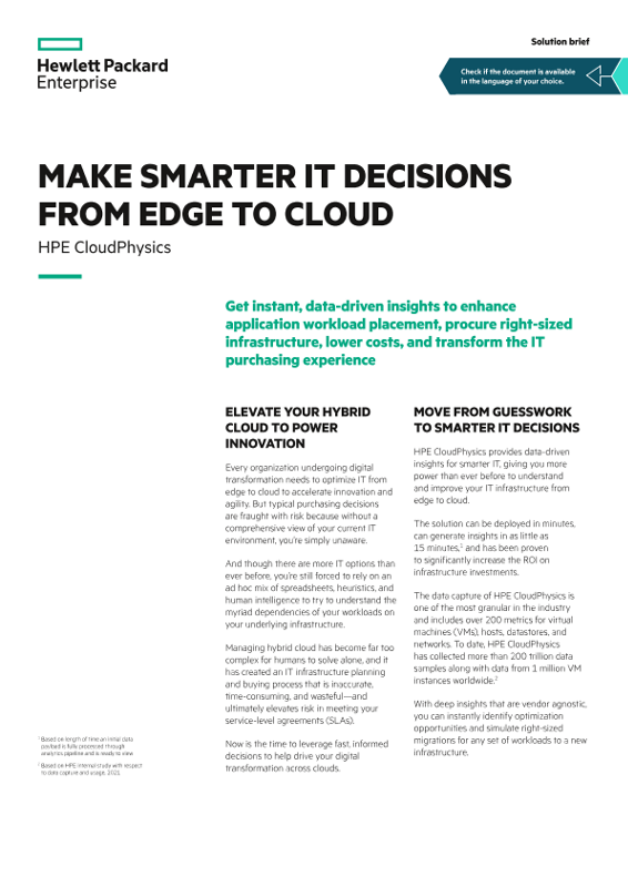 Make smarter IT decisions from edge to cloud solution brief thumbnail