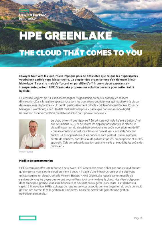 HPE GreenLake: le cloud qui vient à vous - avec Vincent Backes thumbnail