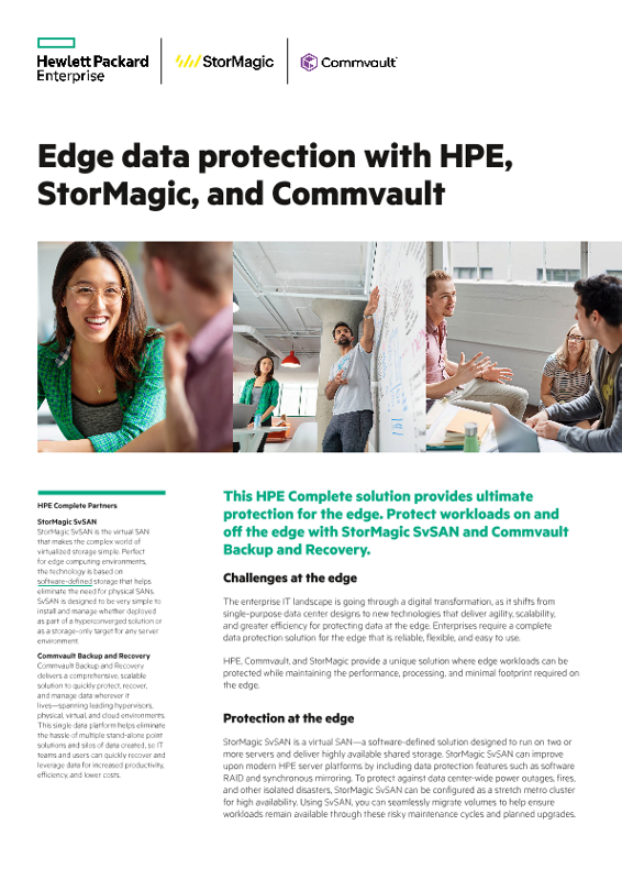 Edge data protection with HPE, StorMagic, and Commvault thumbnail