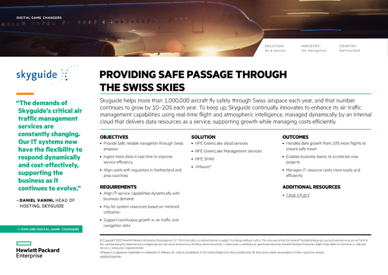 Providing safe passage through the Swiss skies – Skyguide digital game changers one-page overview thumbnail