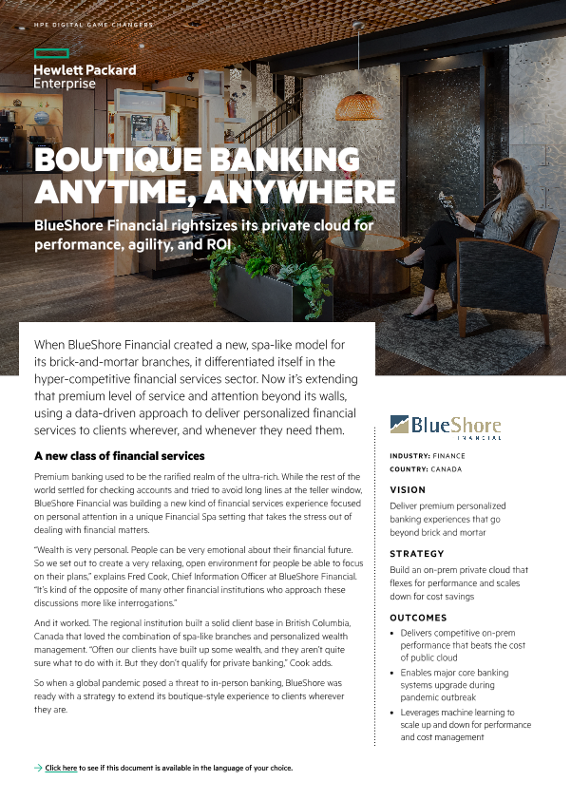 Boutique banking anytime anywhere BlueShore Financial case study