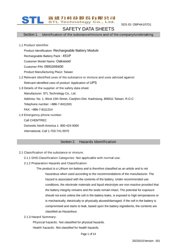 STL Oakwood Safety Data Sheet thumbnail
