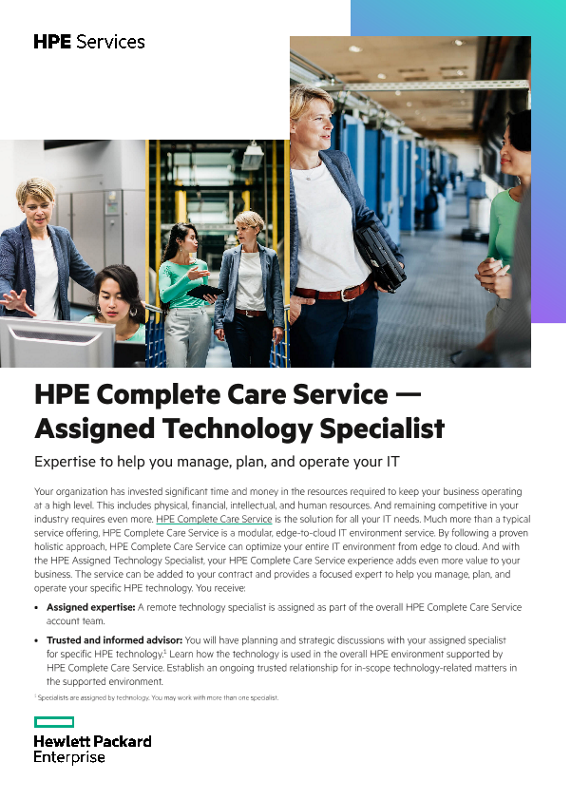 HPE Assigned Technology Specialist service brief thumbnail