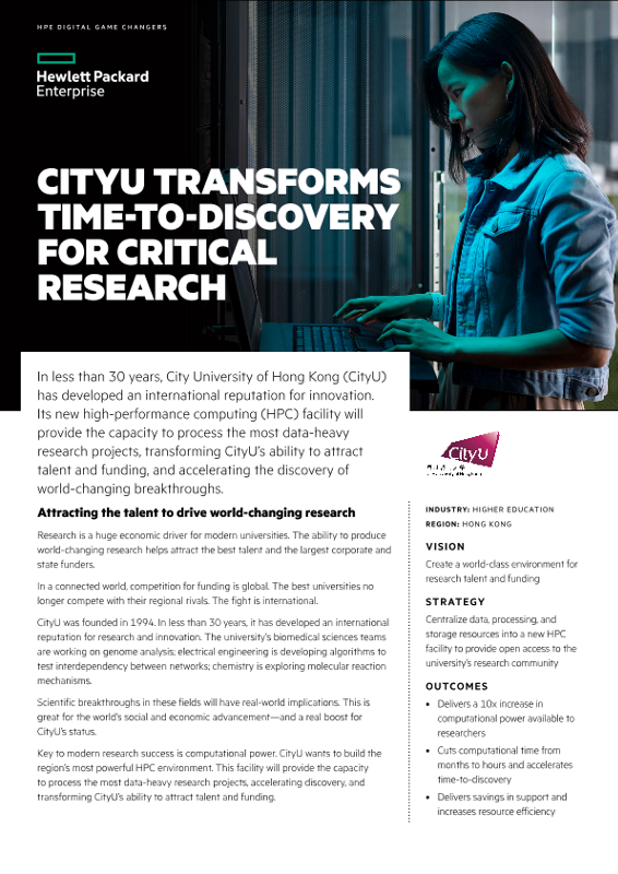 CityU transforms time-to-discovery for critical research – City University of Hong Kong case study thumbnail