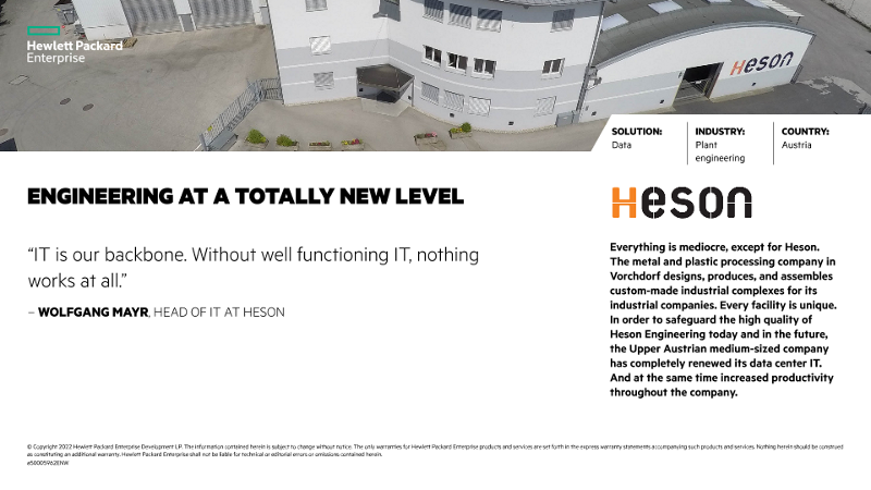 Engineering at a totally new level – Heson success slide thumbnail
