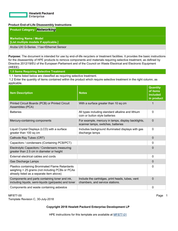 HPE Aruba Networking UXI G-Series .11ax+Ethernet Sensor thumbnail