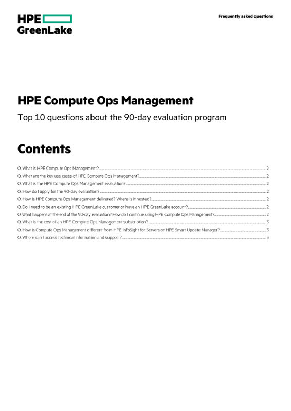 HPE GreenLake For Compute Ops Management