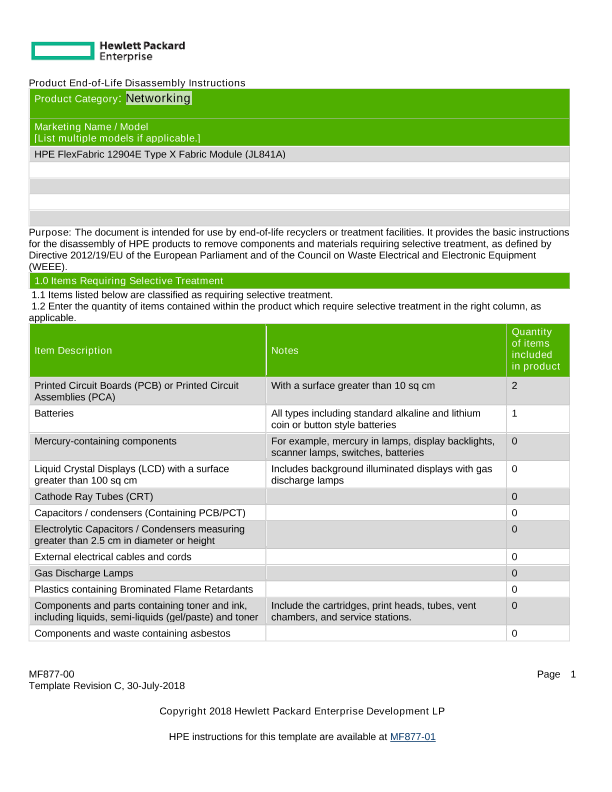 HPE FlexFabric 12904E Type X Fabric Module (JL841A) thumbnail