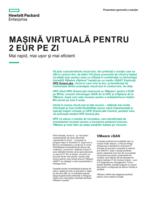 Prezentare generală a soluției Mașină Virtuală pentru 2 EUR pe zi thumbnail